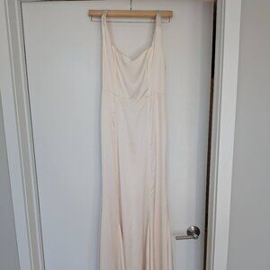 Reformation Payton Satin Dress, Fiore de Latte, Size 4 - Sample Sale Dress